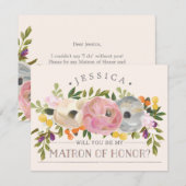 Serez-vous ma demoiselle d'honneur - carte de chef (Devant / Derrière)
