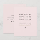 Serez-Vous Ma Femme D'Accueil ? | Carte Bridesmaid (Devant / Derrière)