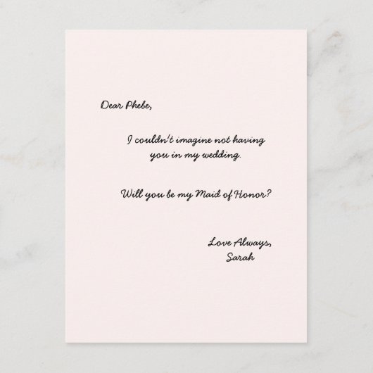 Serez-Vous Ma Femme D'Accueil ? | Carte Bridesmaid (Dos)