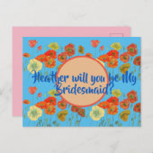 Serez-Vous Ma Femme D'Accueil ? Carte postale flor (Devant / Derrière)