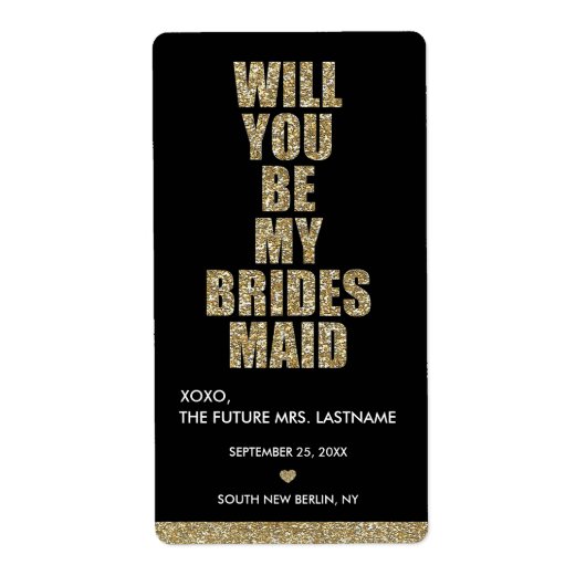 Serez-Vous Ma Femme D'Accueil ? ÉTIQUETTE VIN (Devant)