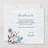 Serez-Vous Ma Femme D'Accueil Rustique Carte Flora (Dos)