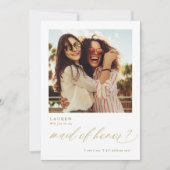 Serez-vous ma femme d'honneur Carte photo d'or (Devant)