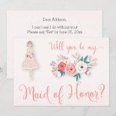 Serez-Vous Ma Fille Des Cartes D'Honneur Brunette (Devant / Derrière)