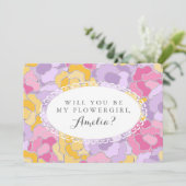 "Serez-Vous Ma Fille Des Fleurs ?" Invitation flor (Debout devant)