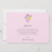 "Serez-Vous Ma Fille Des Fleurs ?" Invitation flor (Dos)