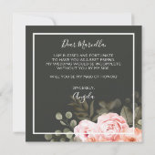 Serez-Vous Ma Fille D'Honneur Carte Florale Élégan (Dos)