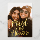 Serez-Vous Ma Fille D'Honneur Foil Invitation ? (Recto)