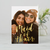 Serez-Vous Ma Fille D'Honneur Foil Invitation ? (Debout devant)