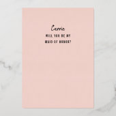 Serez-Vous Ma Fille D'Honneur Foil Invitation ? (Verso)