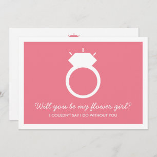 Serez-Vous Ma Fille Fleur ? Carte à anneaux rose