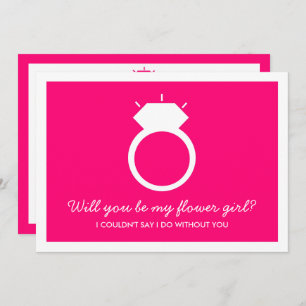 Serez-Vous Ma Fille Fleur ? Carte à anneaux rose