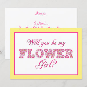 Serez-Vous Ma Fille Fleur ? Carte de mariage perso