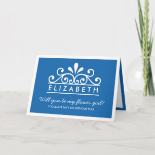 Serez-Vous Ma Fille Fleur ? Carte Tiara bleue