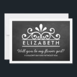 Serez-Vous Ma Fille Fleur ? Carte Tiara Chalkboard<br><div class="desc">Serez-Vous Ma Fille Fleur ? Carte Tiara Chalkboard</div>