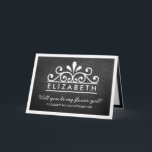 Serez-Vous Ma Fille Fleur ? Carte Tiara Chalkboard<br><div class="desc">Serez-Vous Ma Fille Fleur ? Carte Tiara Chalkboard</div>