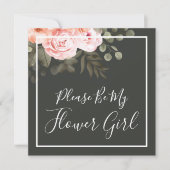 Serez-Vous Ma Fille Fleur Élégante Carte Florale (Devant)