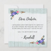 Serez-Vous Ma Meilleure Carte Rustique Florale Rus (Dos)