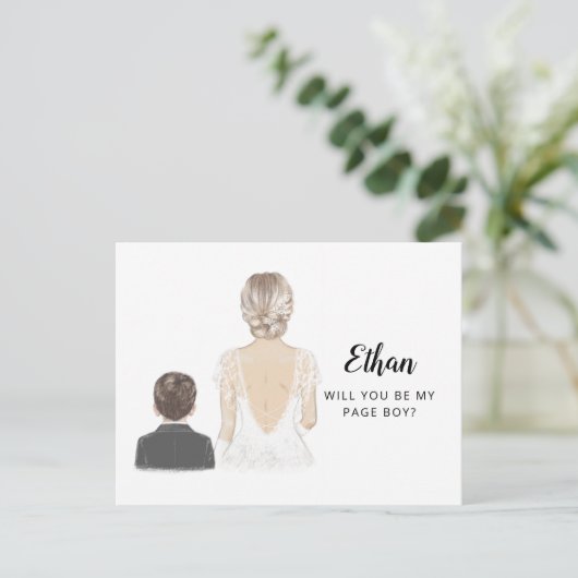 Serez-Vous Ma Page Proposition De Garçon Carte Pos (Debout devant)