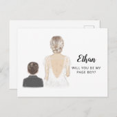 Serez-Vous Ma Page Proposition De Garçon Carte Pos (Devant / Derrière)