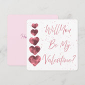 Serez-vous ma Saint-Valentin ? Carte plate personn (Devant / Derrière)