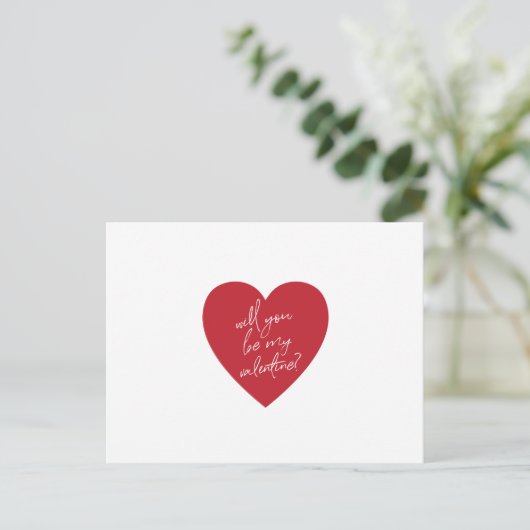 "Serez-vous ma Saint-Valentin ?" Carte postale coe (Debout devant)