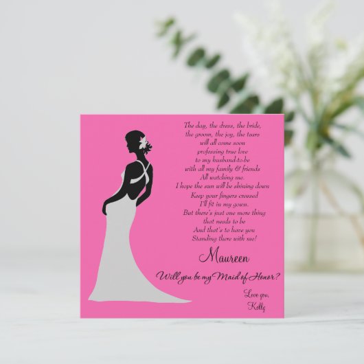 Serez-vous ma servante d'honneur ? Carte (Debout devant)