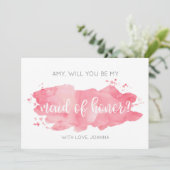 Serez-vous ma servante d'honneur Carte Aquarelle R (Debout devant)