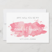 Serez-vous ma servante d'honneur Carte Aquarelle R (Devant)