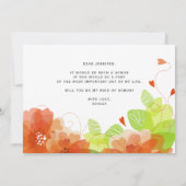 "Serez-vous ma servante d'honneur" carte de fleurs (Dos)