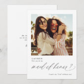 Serez-vous ma servante d'honneur Carte photo de pr (Devant / Derrière)