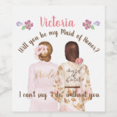 Serez-vous ma servante d'honneur étiquette du vin (Étiquettes simples)