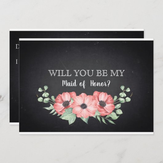 Serez-vous ma servante d'honneur Invitation (Devant / Derrière)