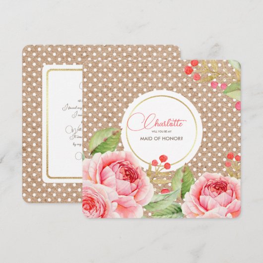 Serez-vous ma servante d'honneur ? Invitations per (Devant / Derrière)