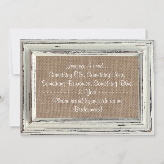 Serez-Vous Mes Cartes À Cadres Rustiques Blanches  (Dos)