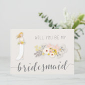 Serez-Vous Mes Cartes De Femme Avec Fleurs Roses (Debout devant)