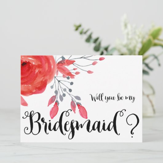 Serez-Vous Mes Cartes D'Épouse Fleurs Rouges (Debout devant)