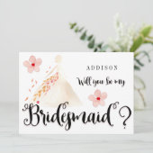 Serez-Vous Mes Cartes D'Épouse Floral Noir (Debout devant)