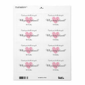 Serez-vous mes étiquettes de bouteille de vin de d (Feuille entière)