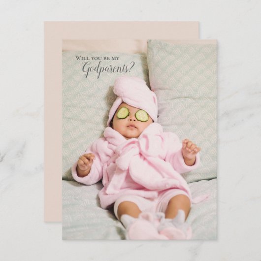 Serez-Vous Mes Godparents Invitation Photo Complet (Devant / Derrière)