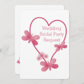 Serez-Vous Mon Auditeur D'Épouse Invitation Coeur  (Devant / Derrière)