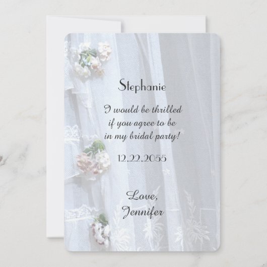 Serez-vous mon chef d'honneur Invitation de dentel (Dos)