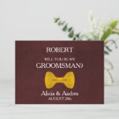 Serez-vous mon Groomsman avec Gold Bow Invitation (Debout devant)