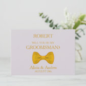 Serez-vous mon Groomsman avec Gold Bow Invitation (Debout devant)