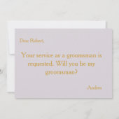 Serez-vous mon Groomsman avec Gold Bow Invitation (Dos)