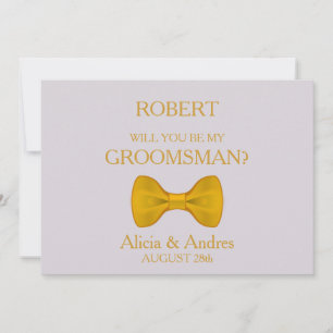 Serez-vous mon Groomsman avec Gold Bow Invitation 