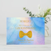 Serez-vous mon Groomsman avec Gold Bow Invitation  (Debout devant)