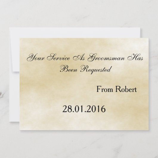 Serez-vous mon Groomsman avec Man Image Invitation (Dos)