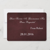 Serez-vous mon Groomsman avec Man Image Invitation (Dos)