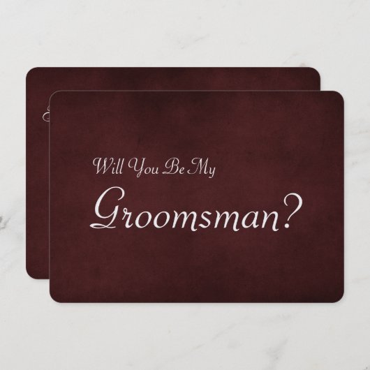 Serez-vous mon Groomsman avec Man Image Invitation (Devant / Derrière)